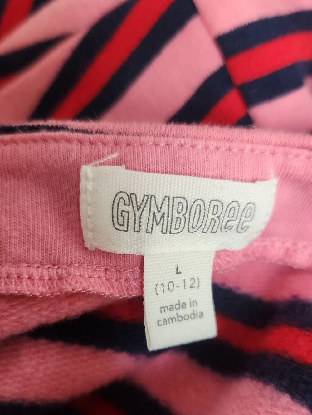 Gymboree Pink Red Stripe Dress Large 10 12